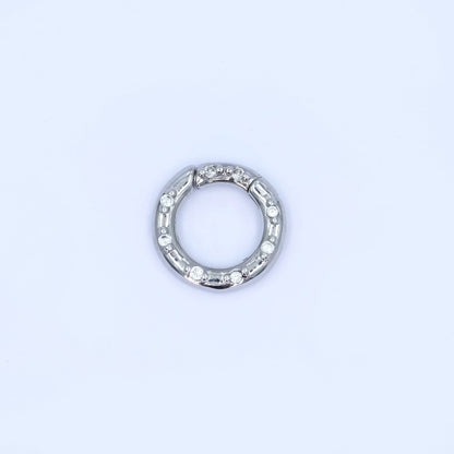 24K Gold Filled 12mm, 14mm, 16mm Clear CZ Dotted Round Pull Gate Findings in Gold &amp; Silver | Z1051 - Z1053