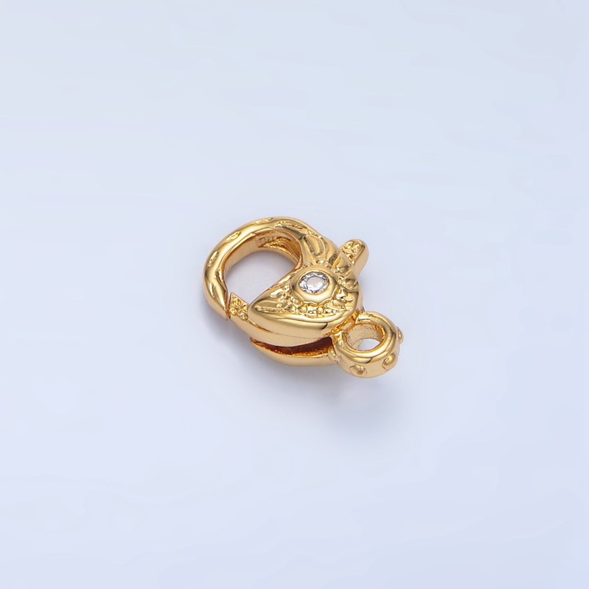 24K Gold Filled 12mm Clear CZ Hammered Lobster Claw Clasps Closure Findings in Gold &amp; Silver | Z965