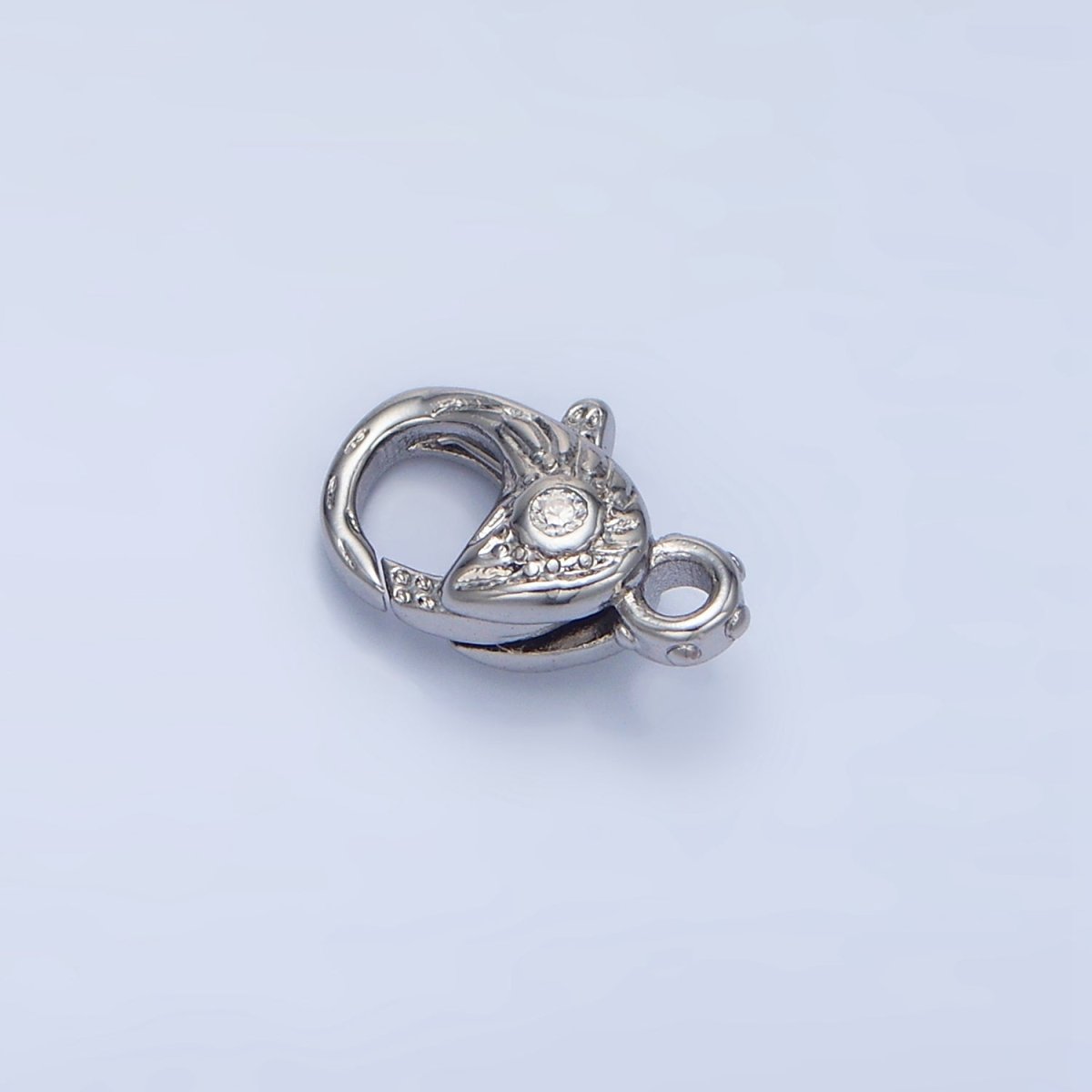 24K Gold Filled 12mm Clear CZ Hammered Lobster Claw Clasps Closure Findings in Gold &amp; Silver | Z965