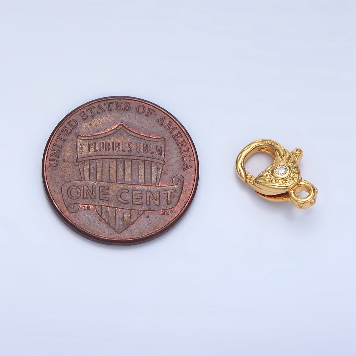 24K Gold Filled 12mm Clear CZ Hammered Lobster Claw Clasps Closure Findings in Gold &amp; Silver | Z965