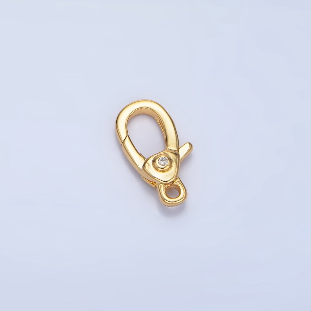 24K Gold Filled 12mm Clear CZ Lobster Claw Clasps Closure in Gold &amp; Silver | Z963