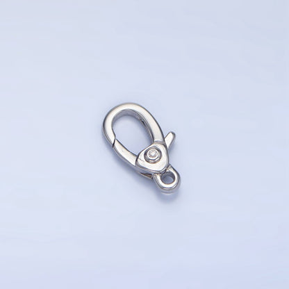 24K Gold Filled 12mm Clear CZ Lobster Claw Clasps Closure in Gold &amp; Silver | Z963