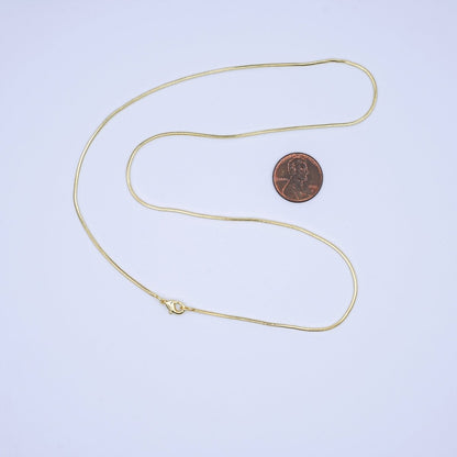 24K Gold Filled 1.2mm Cocoon Snake 17.5 Inch Chain Necklace | WA-3229