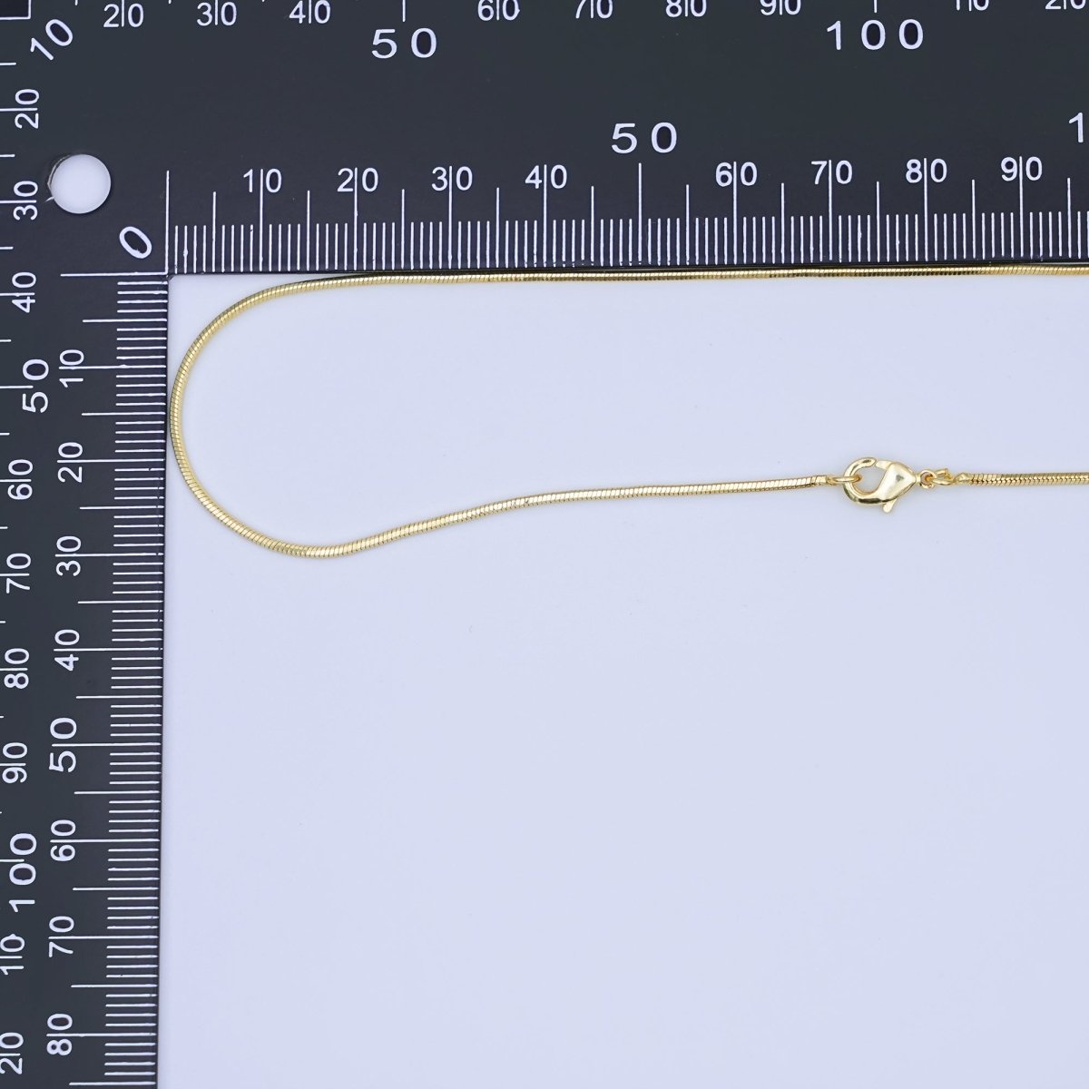 24K Gold Filled 1.2mm Cocoon Snake 17.5 Inch Chain Necklace | WA-3229