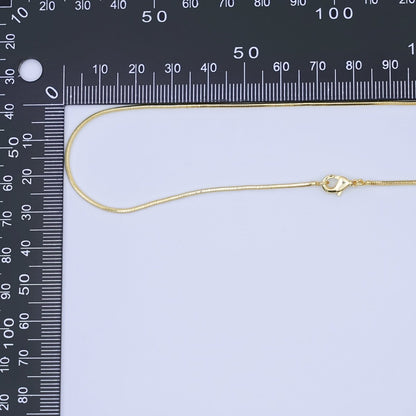 24K Gold Filled 1.2mm Cocoon Snake 17.5 Inch Chain Necklace | WA-3229