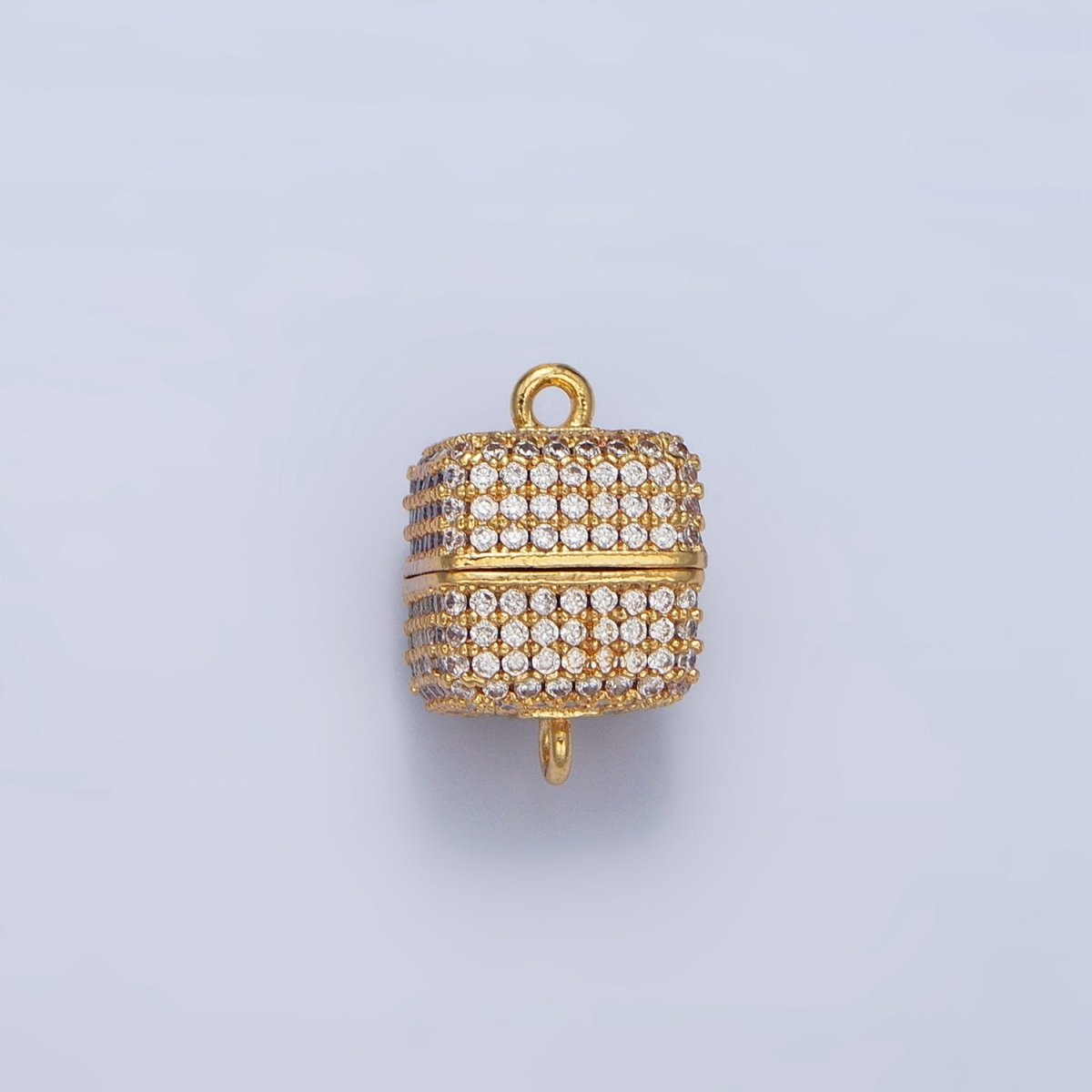 24K Gold Filled 12mm Micro Paved CZ Magnetic Closure Findings in Gold &amp; Silver | Z87