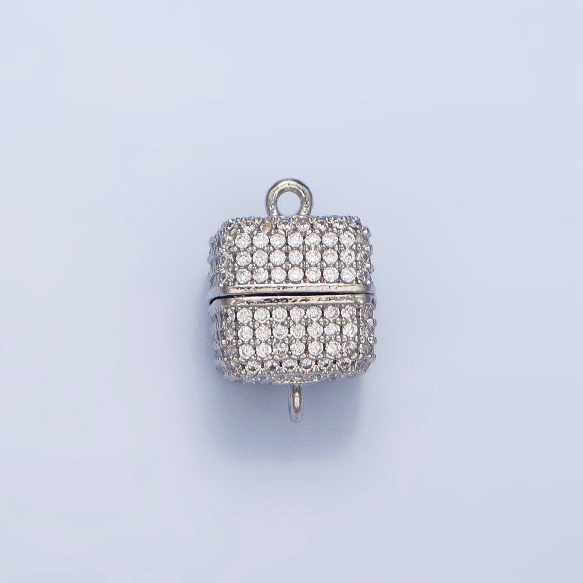 24K Gold Filled 12mm Micro Paved CZ Magnetic Closure Findings in Gold &amp; Silver | Z87