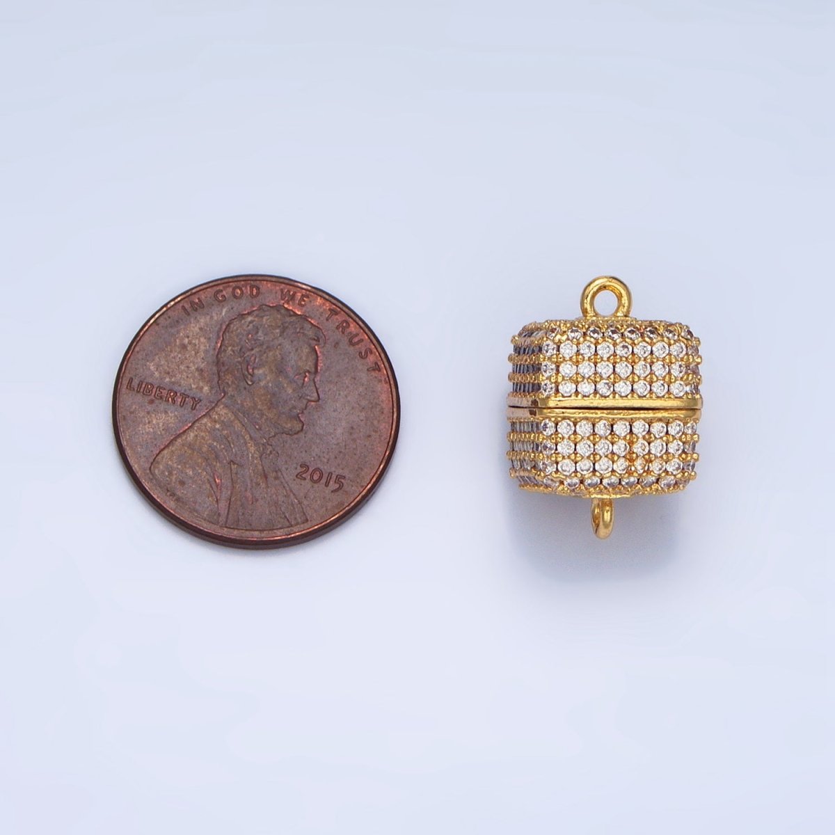 24K Gold Filled 12mm Micro Paved CZ Magnetic Closure Findings in Gold &amp; Silver | Z87