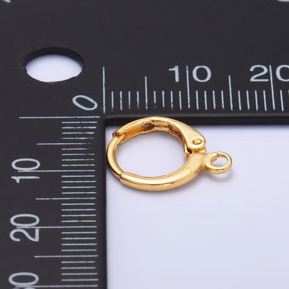 24K Gold Filled 12mm Minimalist Huggie Drop Earring Findings | Z1031