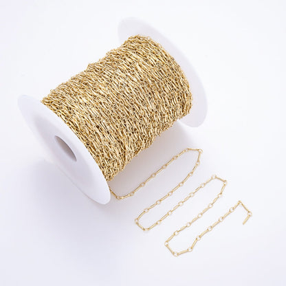 24K Gold Filled 1.2mm Minimalist Unique Link Unfinished Chain by Yard | Roll-1527