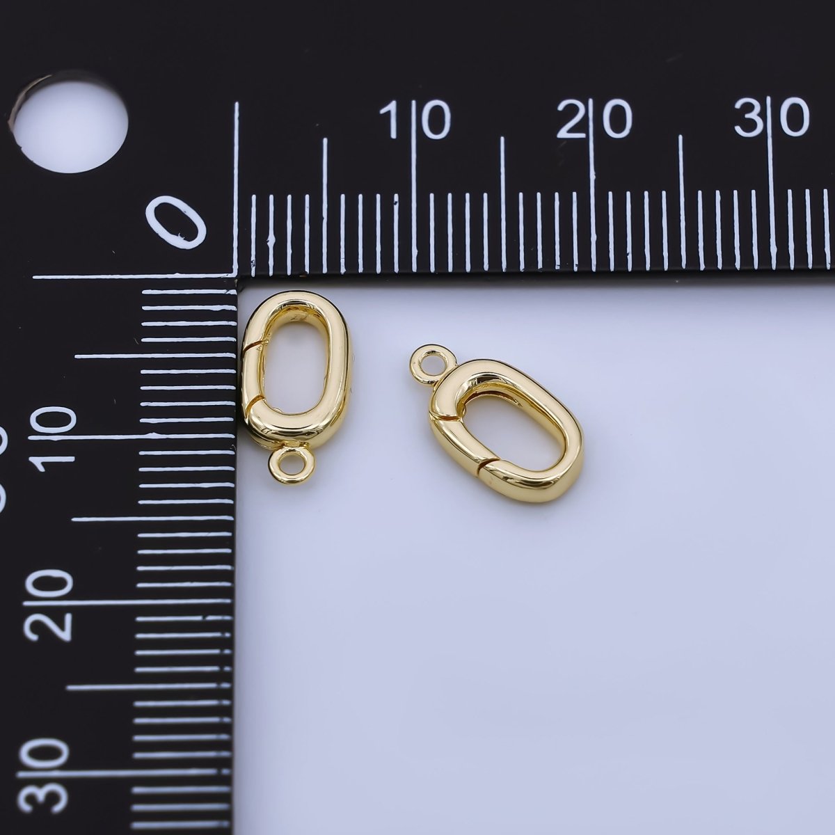 24K Gold Filled 12mm Push-Gate In Clasp Charm Finding | Z1322