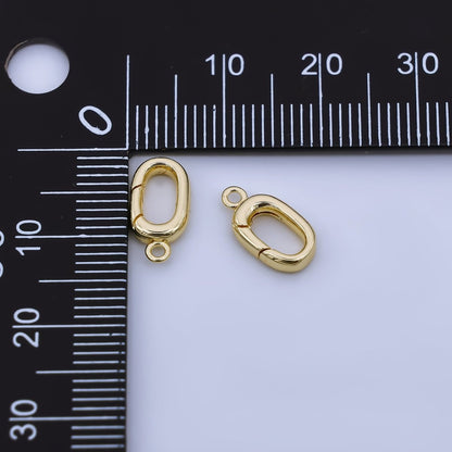 24K Gold Filled 12mm Push-Gate In Clasp Charm Finding | Z1322