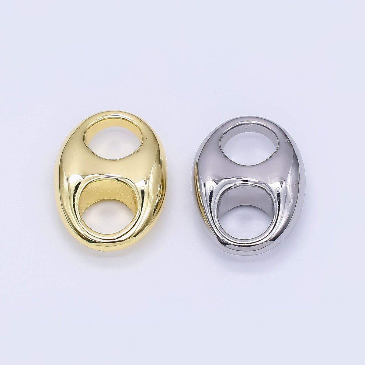 24K Gold Filled 13.5mm Minimalist Anchor Mariner Link Charm in Gold &amp; Silver | Z982