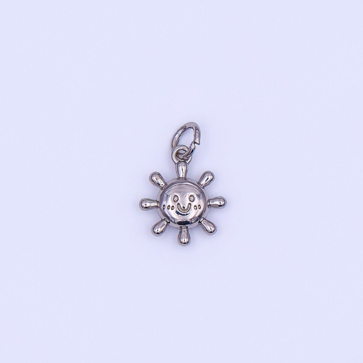 24K Gold Filled 13.5mm Smiley Sun Happy Morning Sunrise Charm in Gold &amp; Silver | AF499