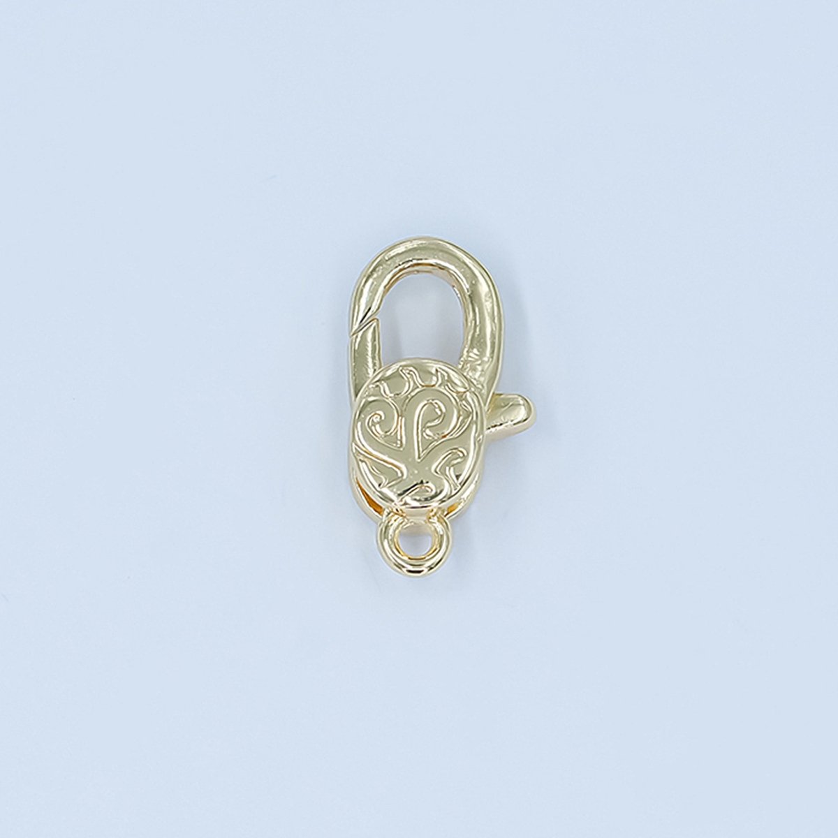 24K Gold Filled 13mm Artisan Engraved Lobster Claw Clasp Closure Finding in Gold &amp; Silver | Z1139