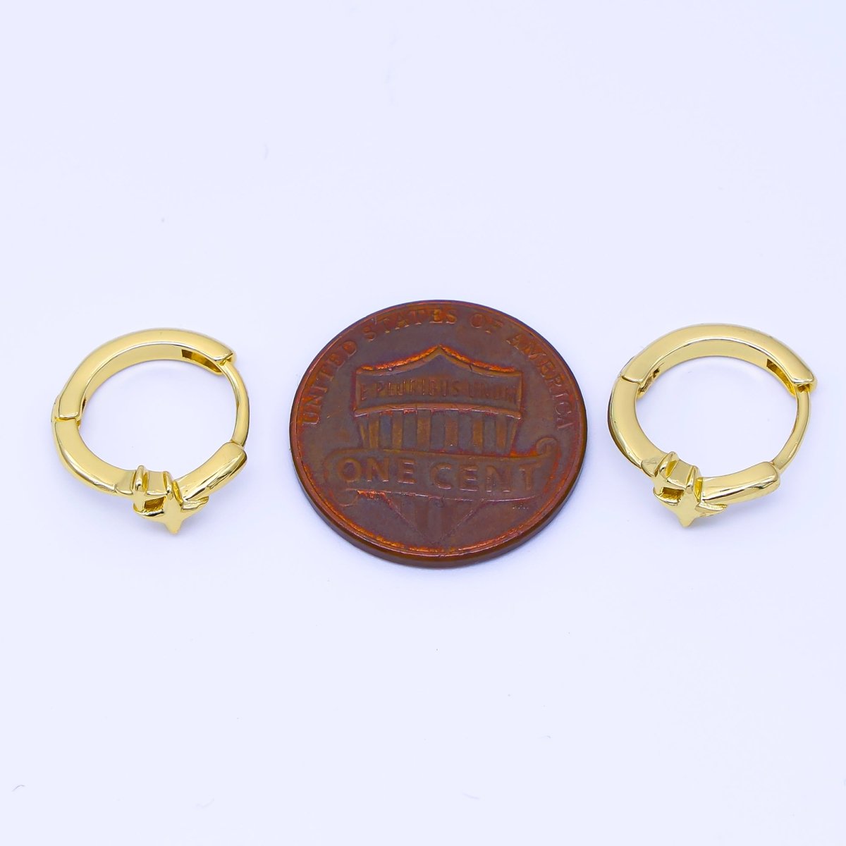 24K Gold Filled 13mm Celestial Star Huggie Earrings in Gold &amp; Silver | AB1660 AB1661