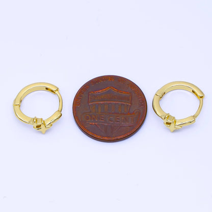 24K Gold Filled 13mm Celestial Star Huggie Earrings in Gold &amp; Silver | AB1660 AB1661