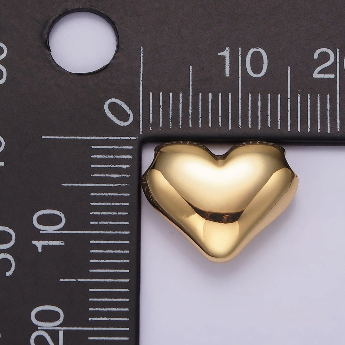 24K Gold Filled 13mm Chubby Heart Minimalist Bead | B844