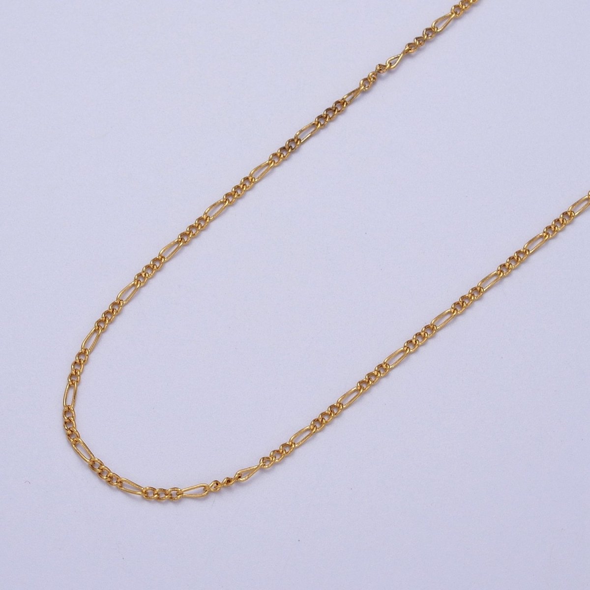 24K Gold Filled 1.3mm Dainty Figaro Unfinished Chain in Gold &amp; Silver | ROLL-903, ROLL-904 Clearance Pricing