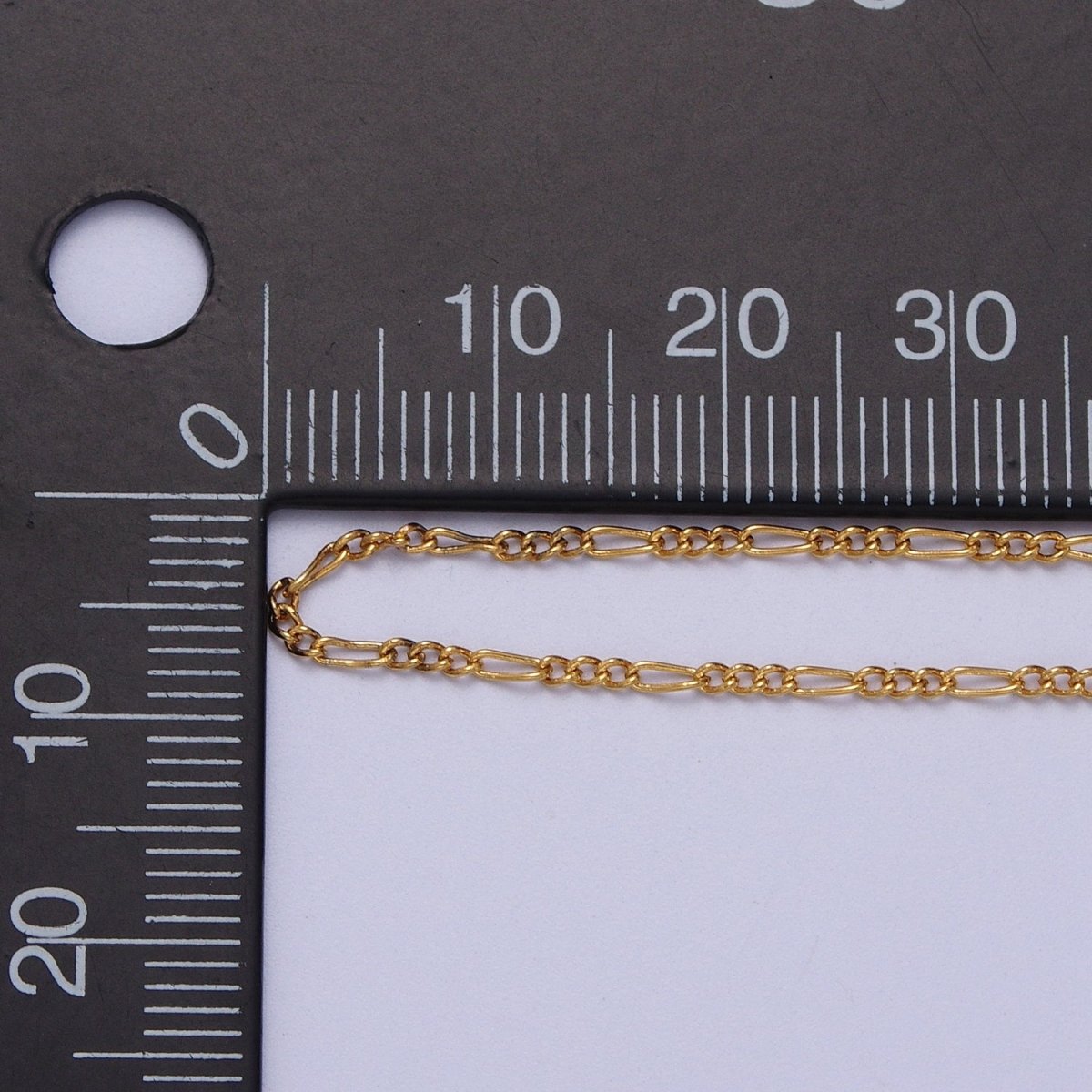 24K Gold Filled 1.3mm Dainty Figaro Unfinished Chain in Gold &amp; Silver | ROLL-903, ROLL-904 Clearance Pricing