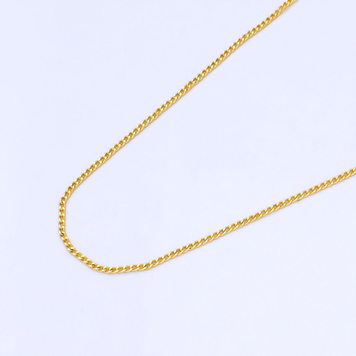 24K Gold Filled 1.3mm Dainty Minimalist Curb Unfinished Chain by Yard | Roll-1748
