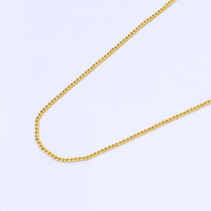 24K Gold Filled 1.3mm Dainty Minimalist Curb Unfinished Chain by Yard | Roll-1748