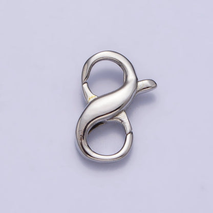 24K Gold Filled 13mm Infinity Double Lobster Clasps Closure Jewelry Supply in Gold &amp; Silver | Z-143 Z-144