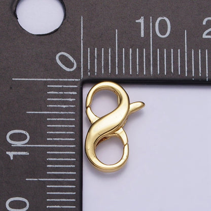 24K Gold Filled 13mm Infinity Double Lobster Clasps Closure Jewelry Supply in Gold &amp; Silver | Z-143 Z-144