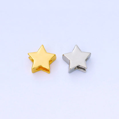 24K Gold Filled 13mm Minimalist Celestial Star Bead Cord Spacer in Gold &amp; Silver | B852