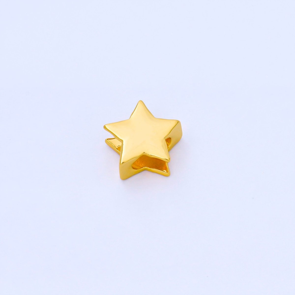 24K Gold Filled 13mm Minimalist Celestial Star Bead Cord Spacer in Gold &amp; Silver | B852