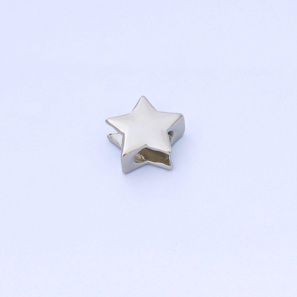 24K Gold Filled 13mm Minimalist Celestial Star Bead Cord Spacer in Gold &amp; Silver | B852