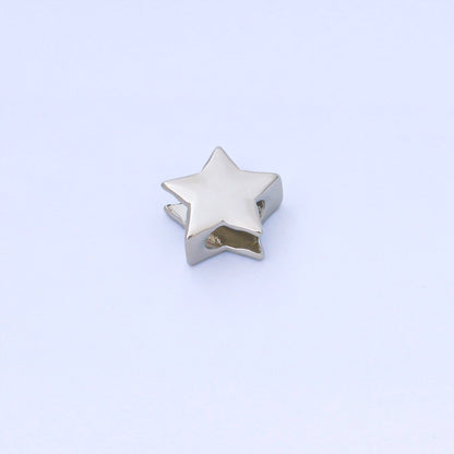 24K Gold Filled 13mm Minimalist Celestial Star Bead Cord Spacer in Gold &amp; Silver | B852