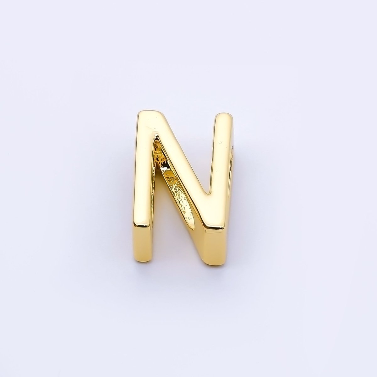 24K Gold Filled 13mm Personalized Minimalist Initial Letter Alphabet Bead | AF131 - AF143