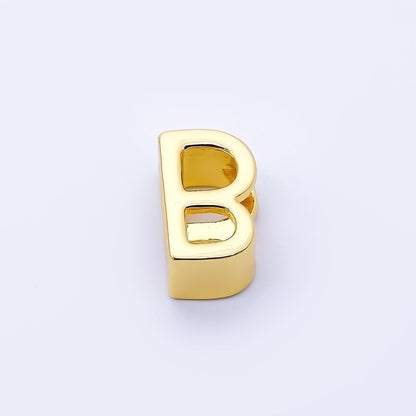 24K Gold Filled 13mm Personalized Minimalist Initial Letter Alphabet Bead | AF131 - AF143