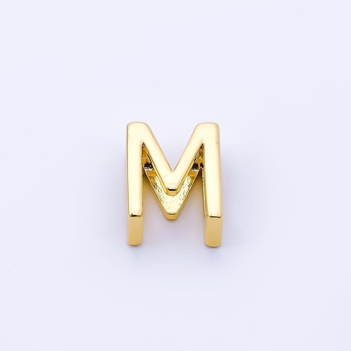 24K Gold Filled 13mm Personalized Minimalist Initial Letter Alphabet Bead | AF131 - AF143