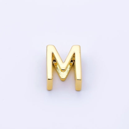 24K Gold Filled 13mm Personalized Minimalist Initial Letter Alphabet Bead | AF131 - AF143