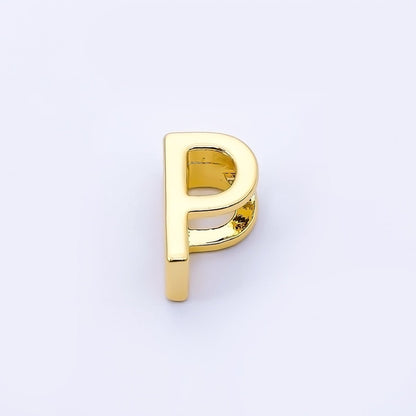 24K Gold Filled 13mm Personalized Minimalist Initial Letter Alphabet Bead | AF131 - AF143