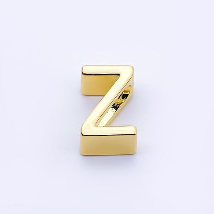 24K Gold Filled 13mm Personalized Minimalist Initial Letter Alphabet Bead | AF131 - AF143