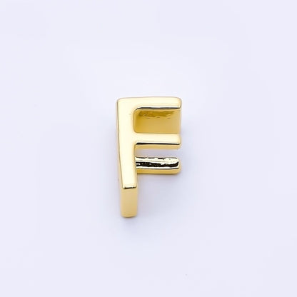 24K Gold Filled 13mm Personalized Minimalist Initial Letter Alphabet Bead | AF131 - AF143
