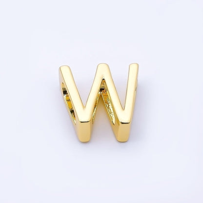 24K Gold Filled 13mm Personalized Minimalist Initial Letter Alphabet Bead | AF131 - AF143