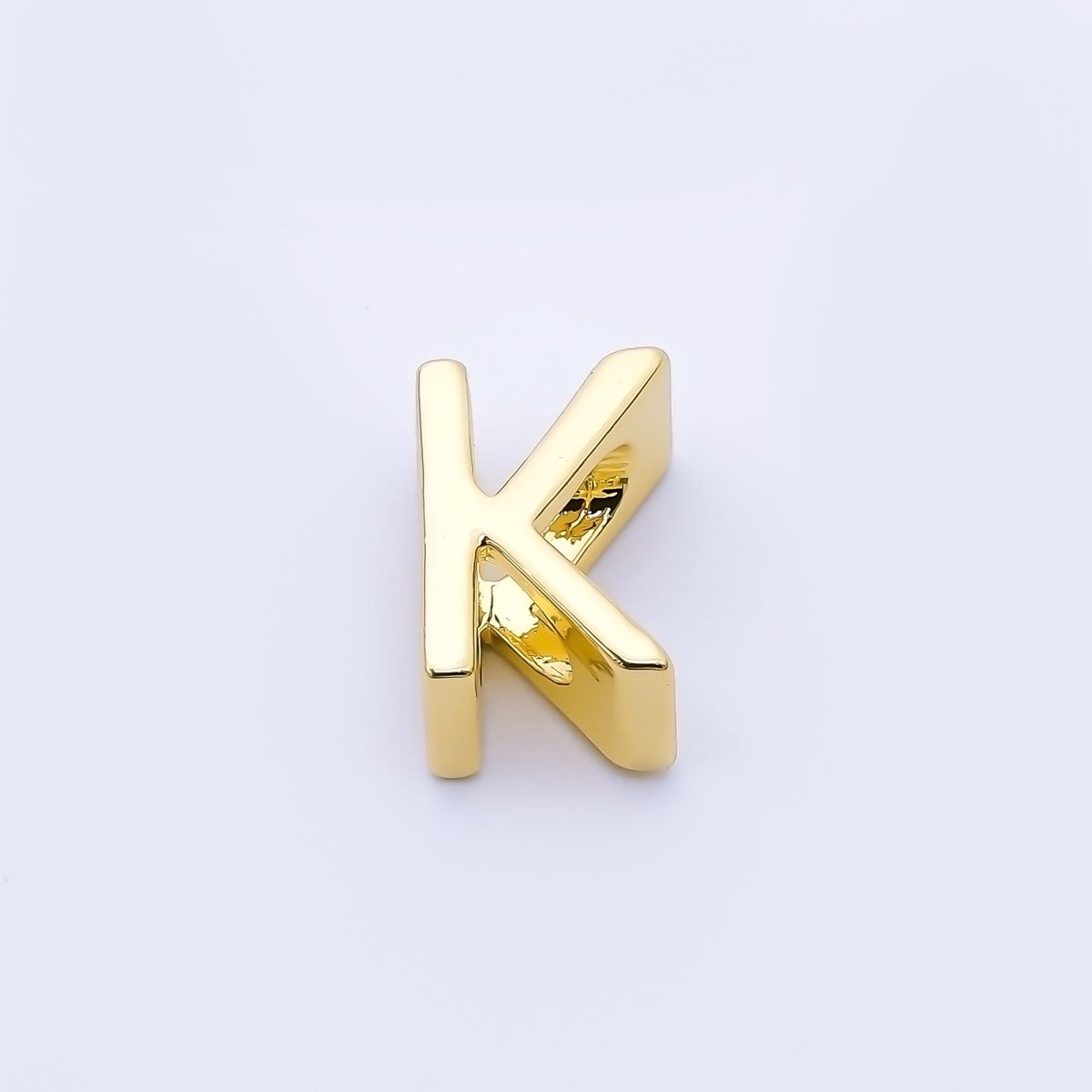 24K Gold Filled 13mm Personalized Minimalist Initial Letter Alphabet Bead | AF131 - AF143