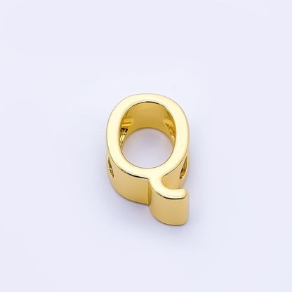 24K Gold Filled 13mm Personalized Minimalist Initial Letter Alphabet Bead | AF131 - AF143