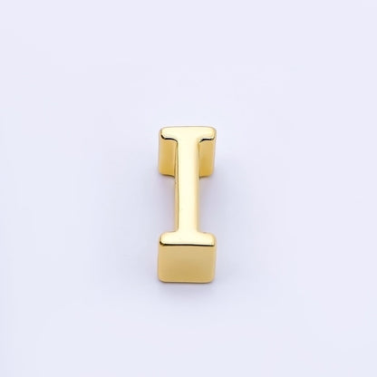 24K Gold Filled 13mm Personalized Minimalist Initial Letter Alphabet Bead | AF131 - AF143