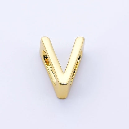 24K Gold Filled 13mm Personalized Minimalist Initial Letter Alphabet Bead | AF131 - AF143