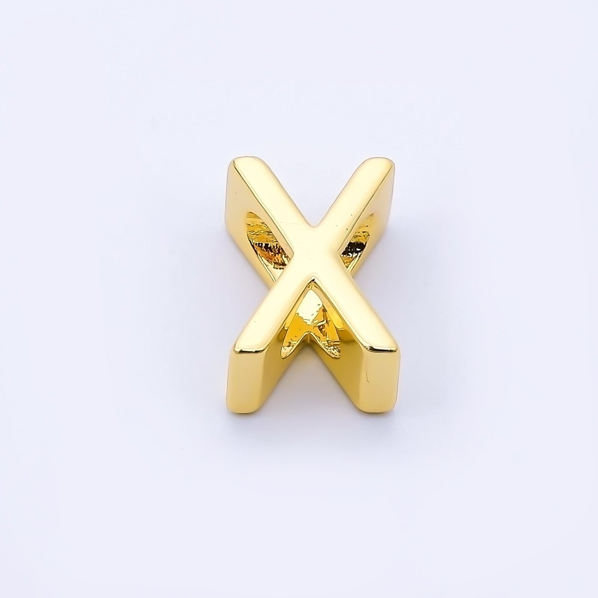 24K Gold Filled 13mm Personalized Minimalist Initial Letter Alphabet Bead | AF131 - AF143