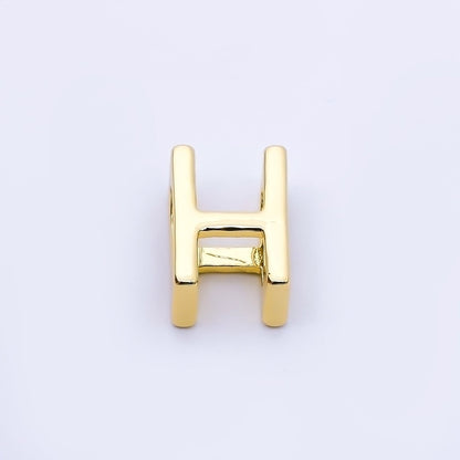 24K Gold Filled 13mm Personalized Minimalist Initial Letter Alphabet Bead | AF131 - AF143