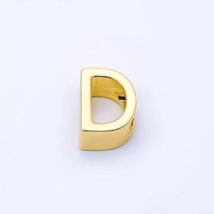 24K Gold Filled 13mm Personalized Minimalist Initial Letter Alphabet Bead | AF131 - AF143