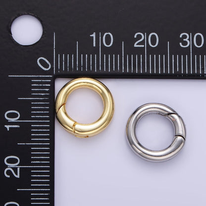 24K Gold Filled 13mm Round Push Gate Findings in Gold &amp; Silver | L079