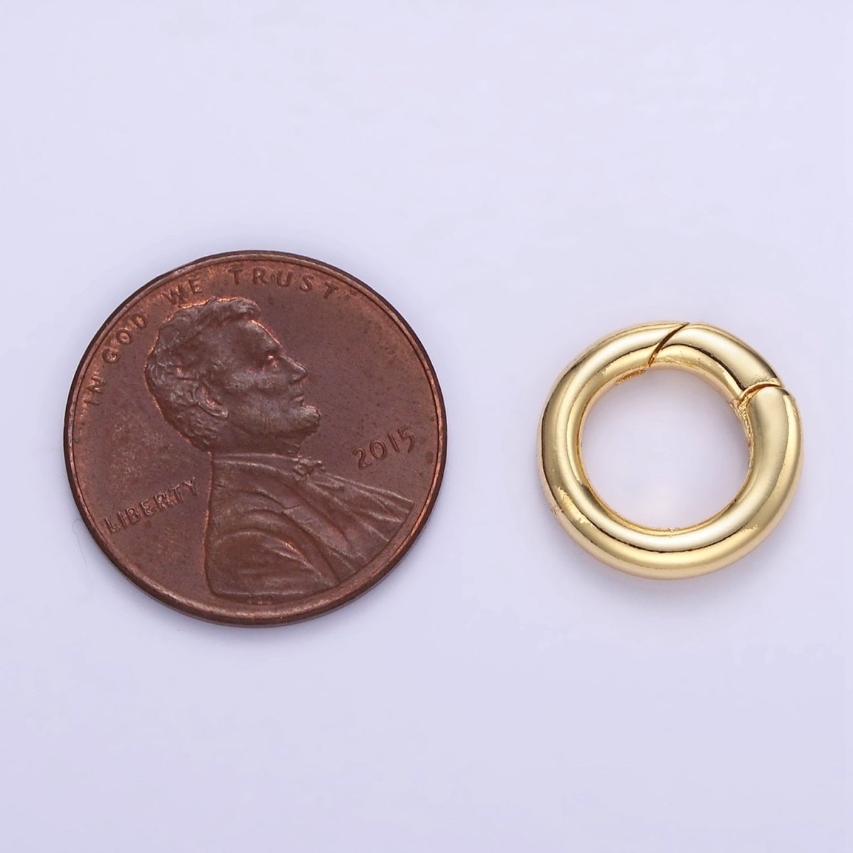 24K Gold Filled 13mm Round Push Gate Findings in Gold &amp; Silver | L079
