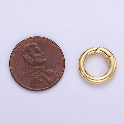 24K Gold Filled 13mm Round Push Gate Findings in Gold &amp; Silver | L079
